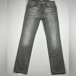 7 For All Mankind Slimmy Straight Leg Gray Denim Jeans Mens Size 32